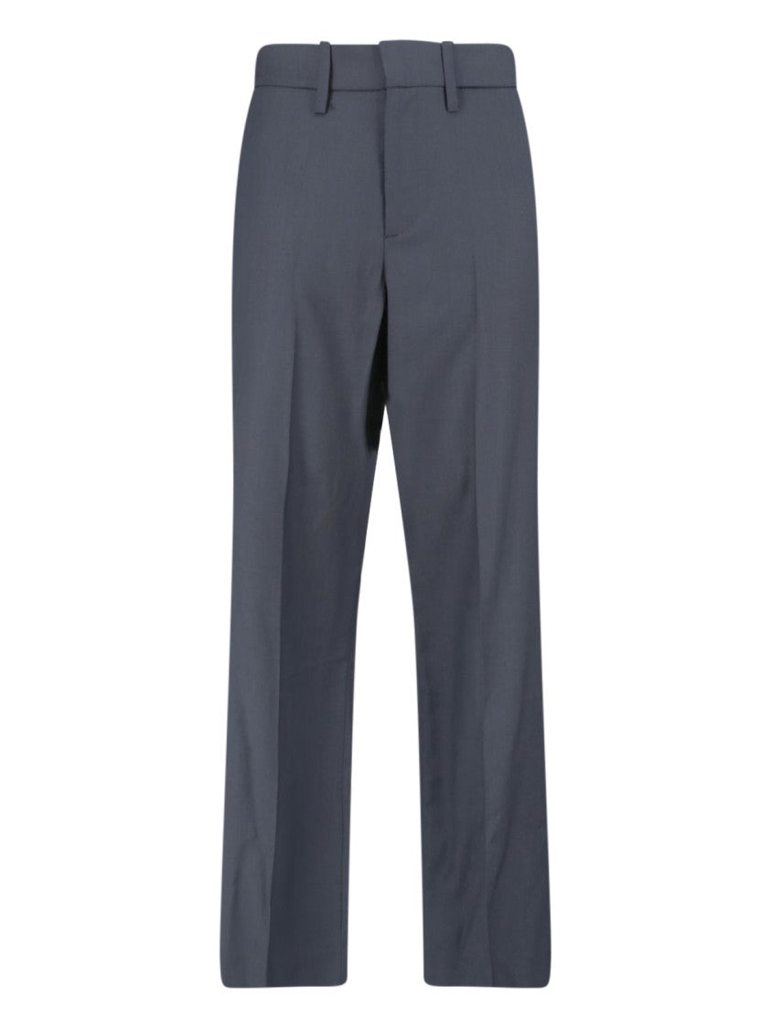 Berner Kuhl Grey High-Waisted Straight Leg Virgin Trousers