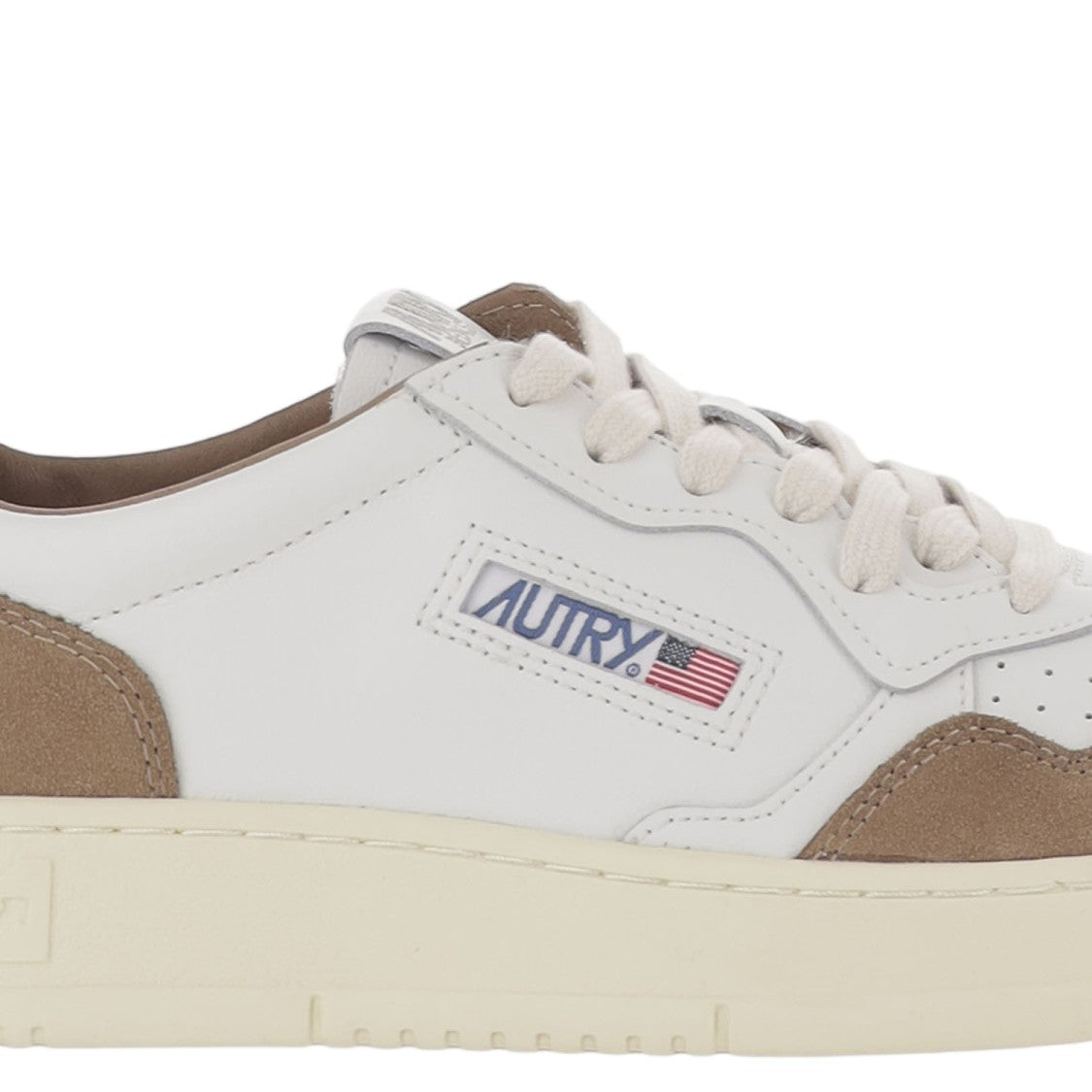 Autry Brown Leather Low-Top Sneakers With Suede Inserts