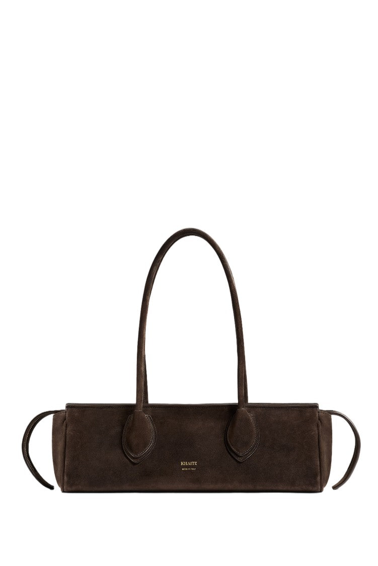 Khaite Brown Suede Rectangular Handbag