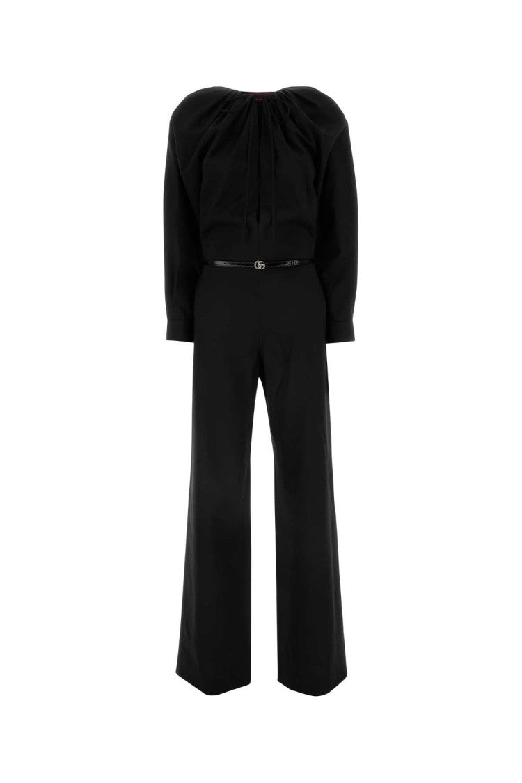 Gucci Black Stretch Wool Jumpsuit