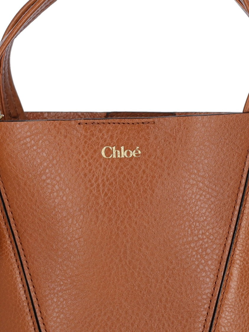 Chloé Brown Spin Small Leather Tote Bag