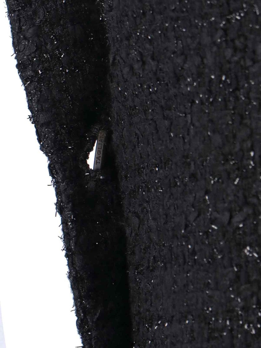 Tagliatore Tailored Black Jacket With Notched Lapel And Textured Fabric