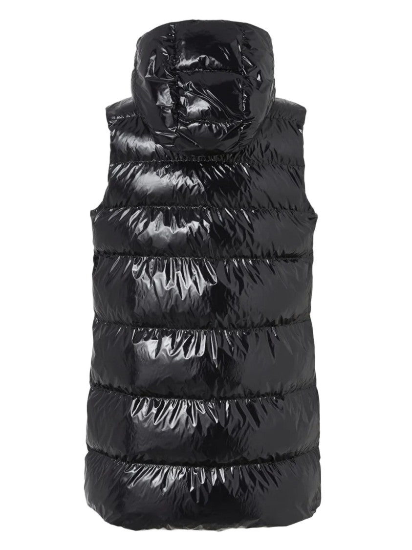 Pinko High Collar Padded Vest With Hood
