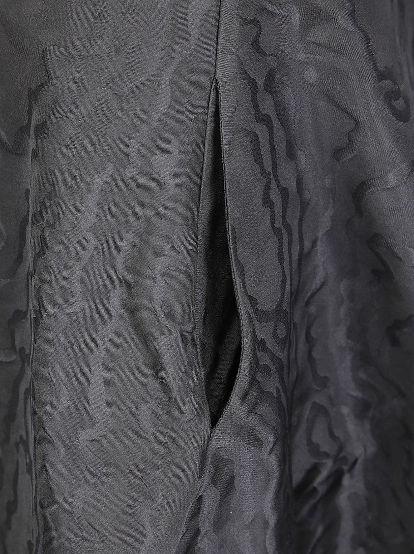 Stefano Mortari Black Flared Midi Skirt With Damask Effect