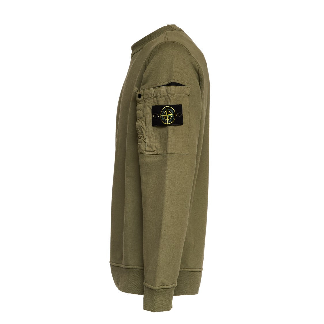 Stone Island Ripstop Pocket Cotton Fleece Crewneck Sweatshirt