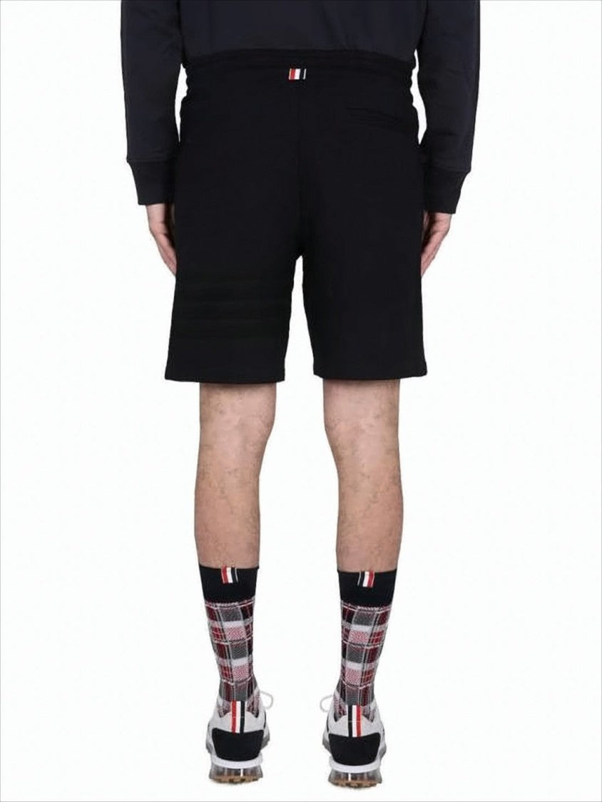 Thom Browne Minimalist Navy Shorts With Adjustable Drawstring Waistband