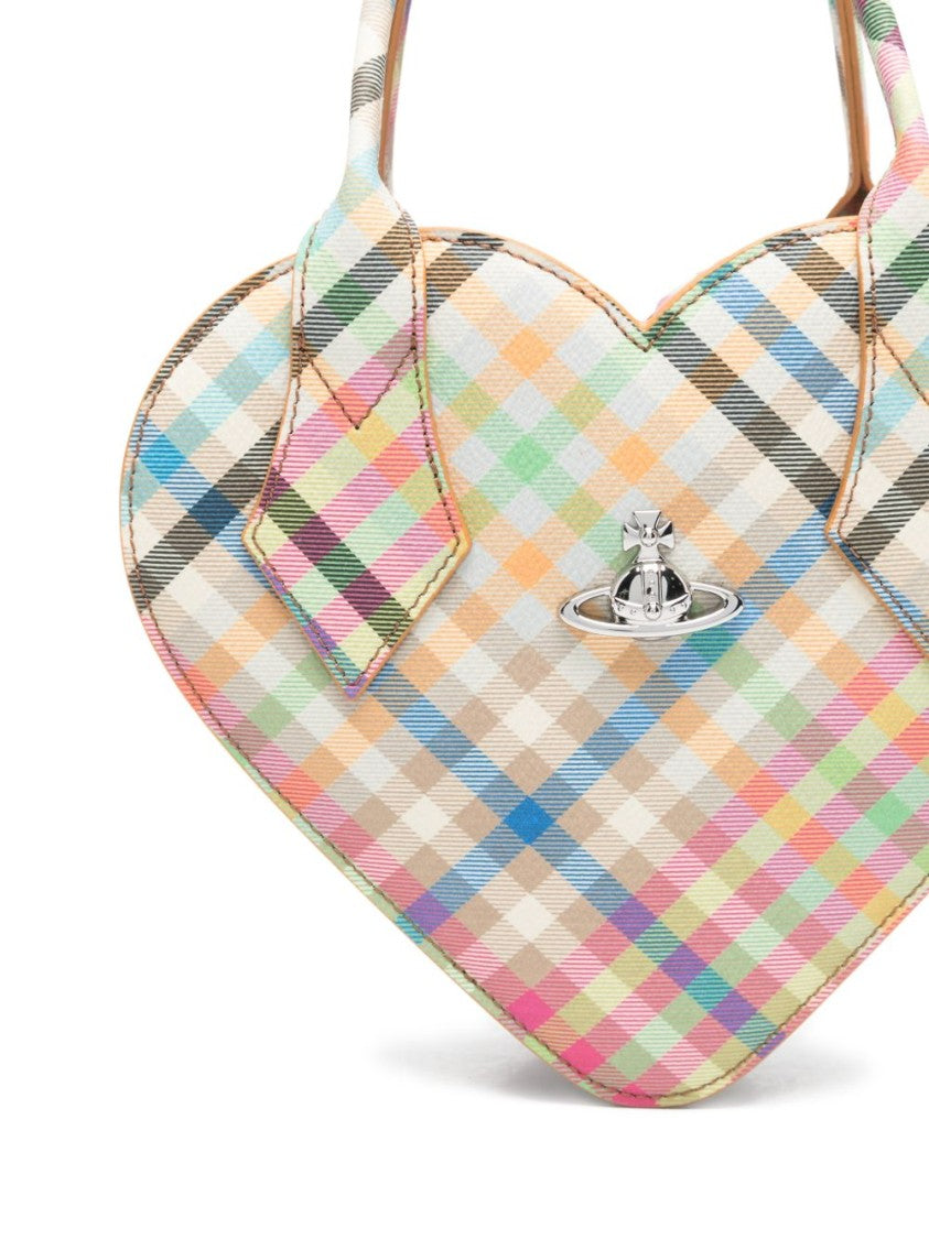 Vivienne Westwood Heart-Shaped Bag With Multicolor Plaid Pattern