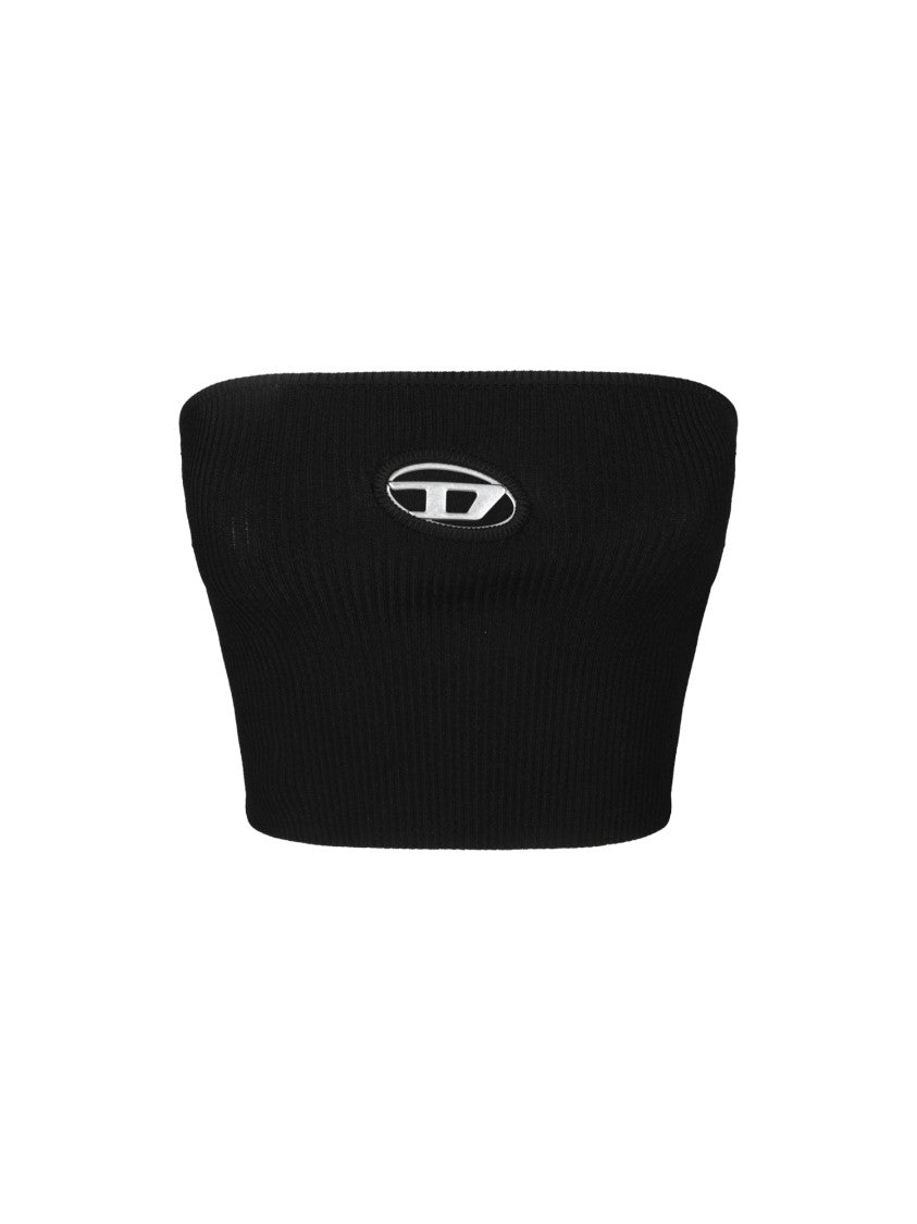 Diesel Bandeau Top With Ribbed Knit Texture