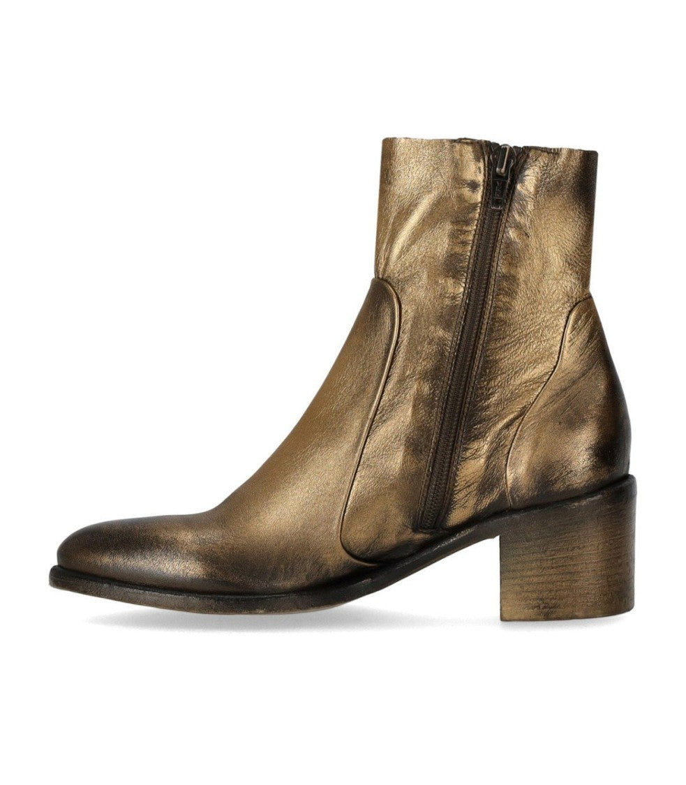 Strategia Gemma Gold Heeled Ankle Boot