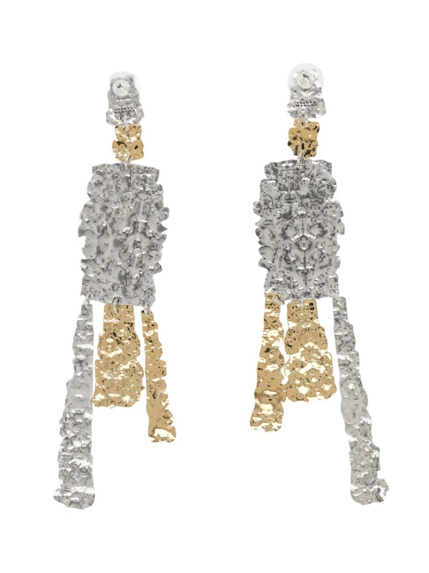 Isabel Marant Miller Abstract Hammered Metal Earrings