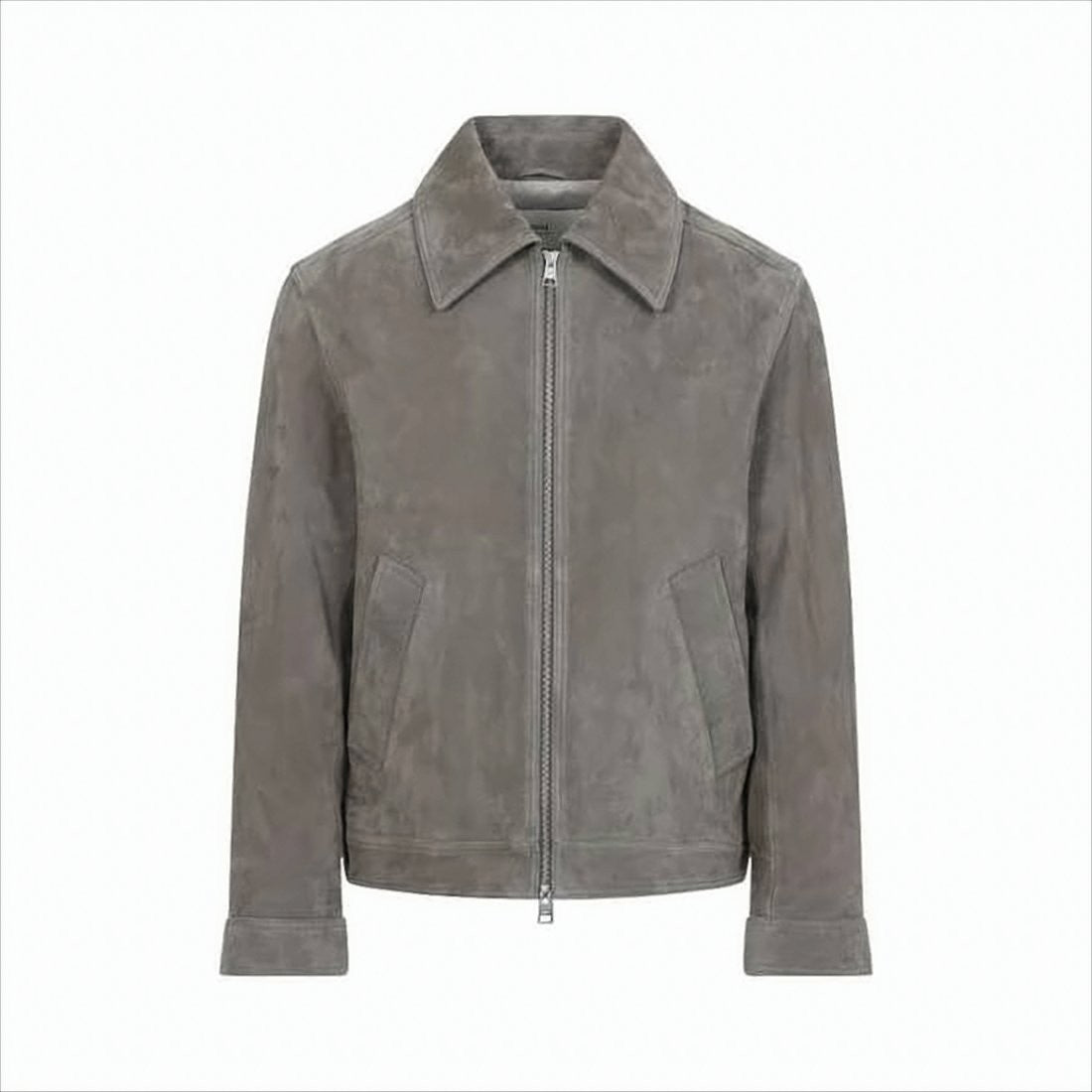 Ami Paris Suede Finish Jacket With Classic Collar