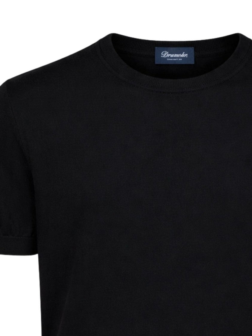 Drumohr Blue Fitted Ribbed Sweater