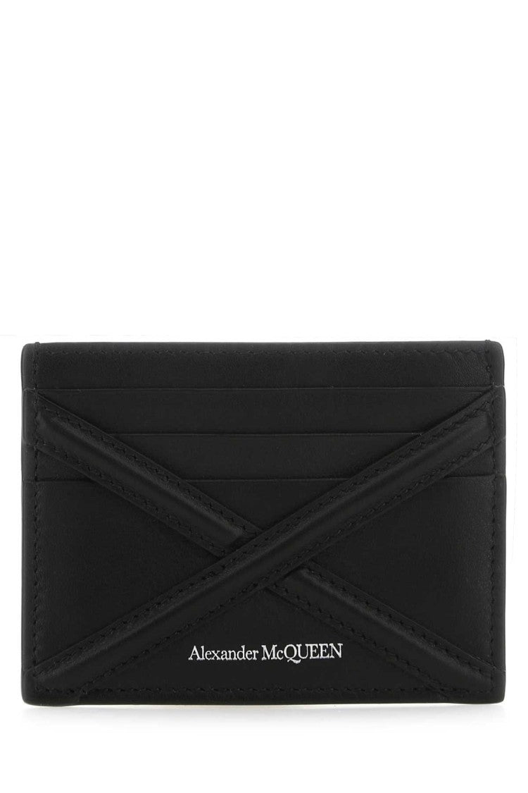 Alexander Mcqueen Black Leather Card Holder