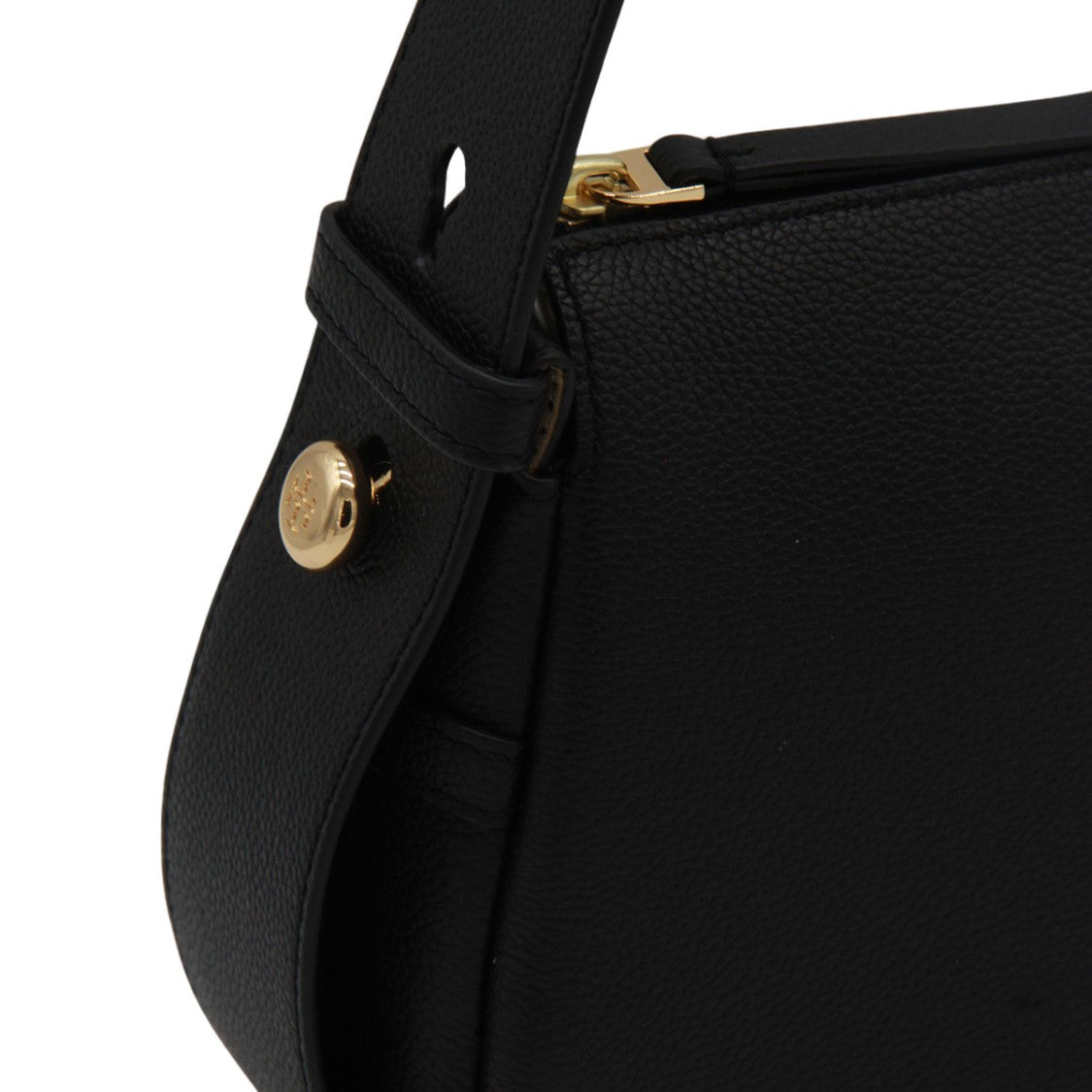 Tory Burch Structured Black Shoulder Bag With Gold-Tone Hardware
