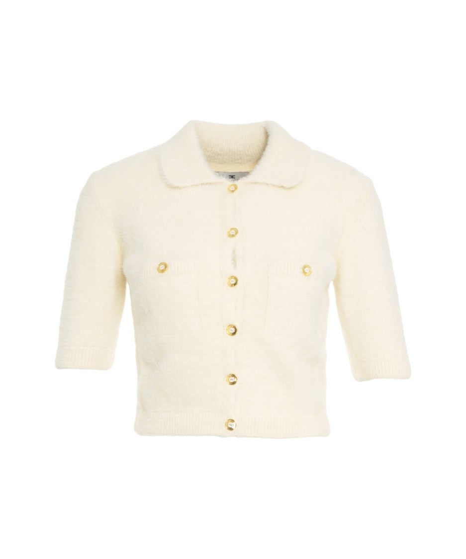 Elisabetta Franchi Short-Sleeve Knit Cardigan
