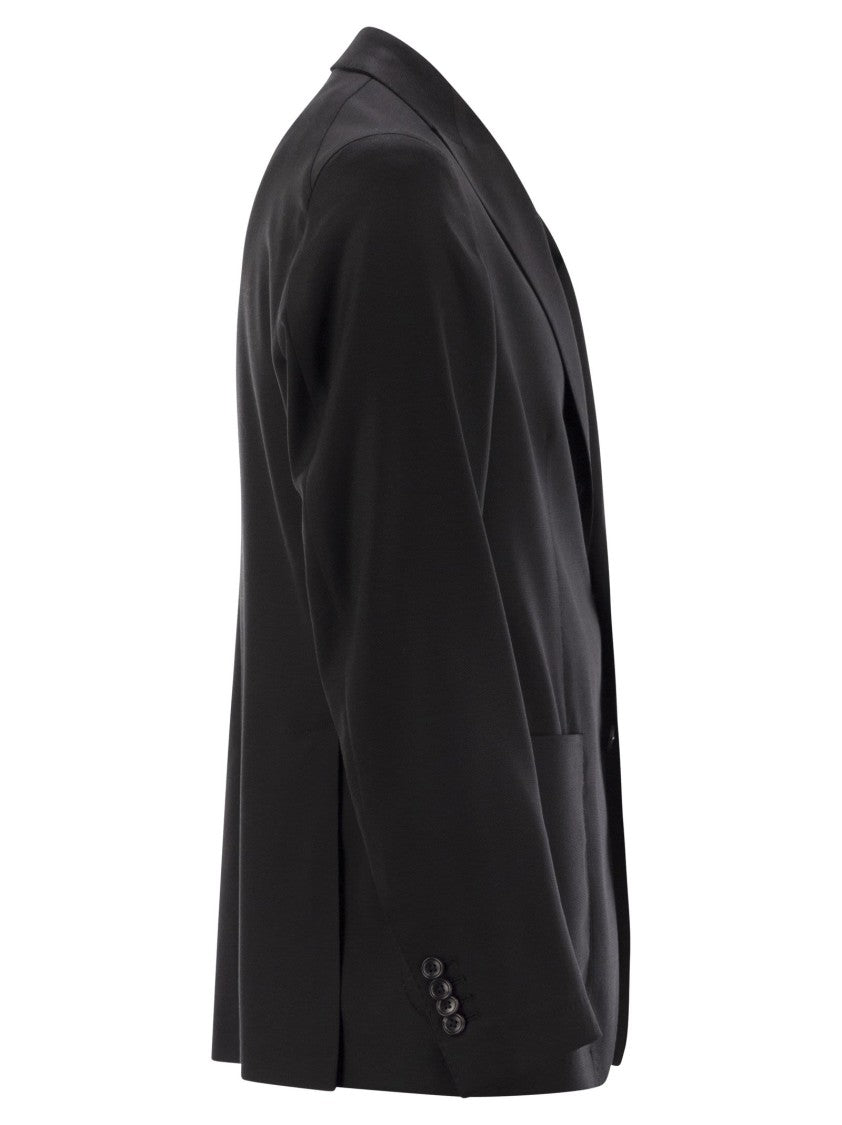 Tagliatore Two-Button Wool Jacket With Revered Collar