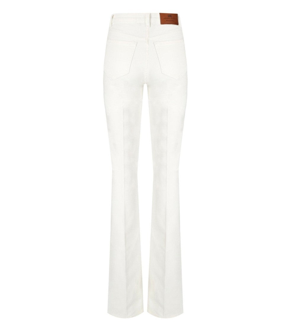Elisabetta Franchi Ivory Cotton Jeans