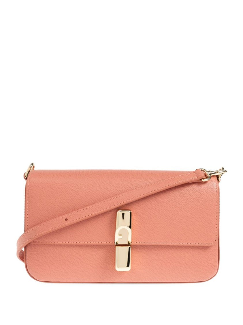 Furla Pink Iride Crossbody Coral Leather Bag
