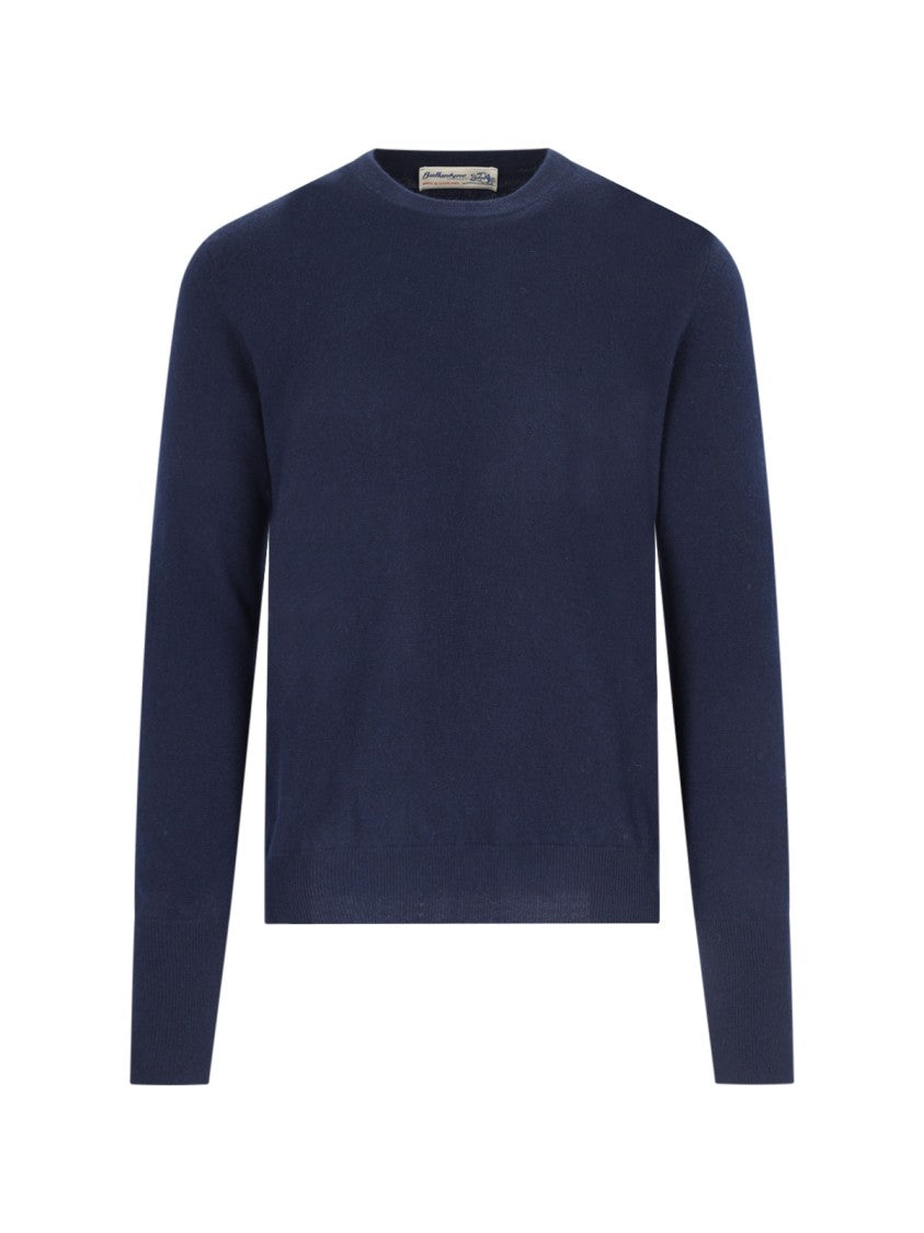 Ballantyne Navy Cashmere Sweater With Crew Neckline