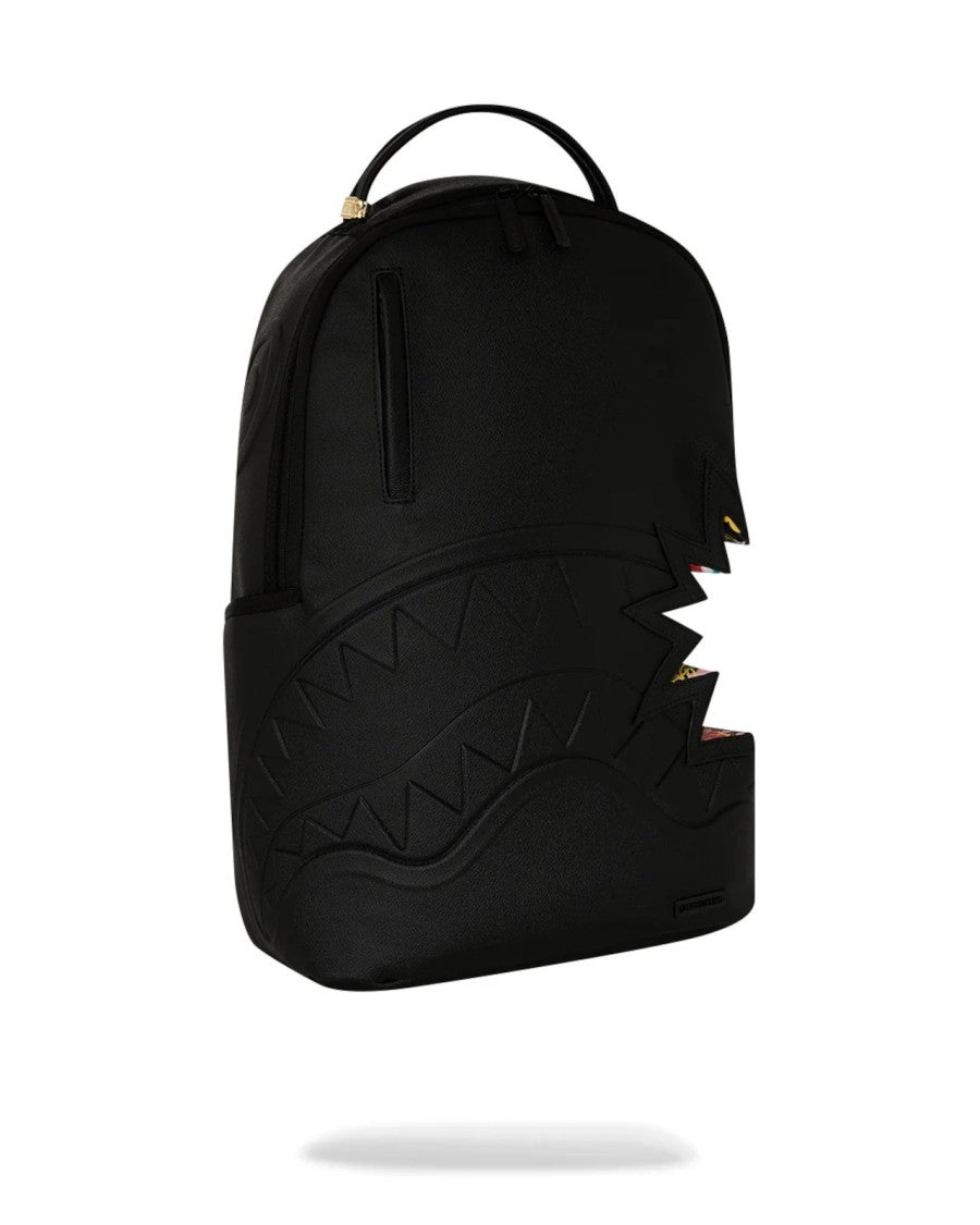 Sprayground Jagged-Design Black Backpack With Velvet Accents
