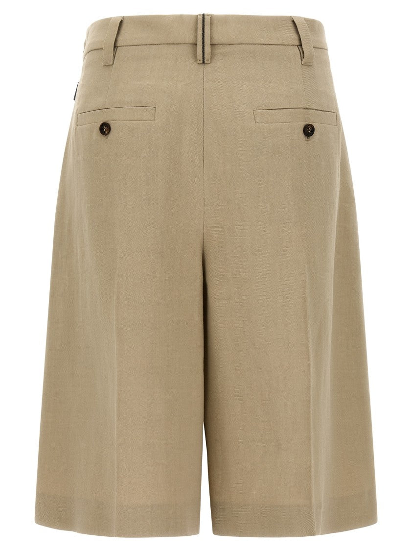Brunello Cucinelli Sartorial Linen Blend Twill Bermuda Shorts