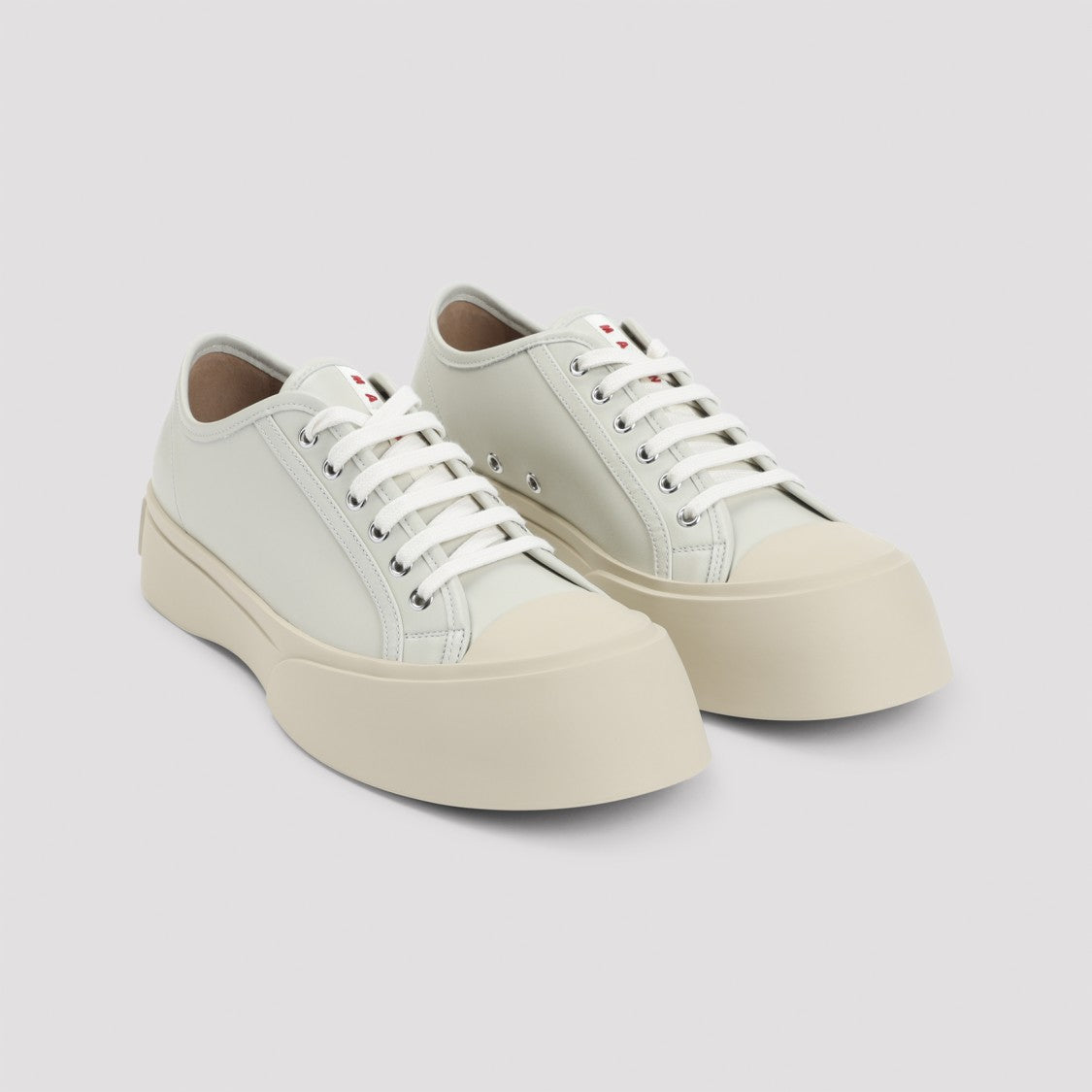 Marni Light Grey Calf Leather Sneakers