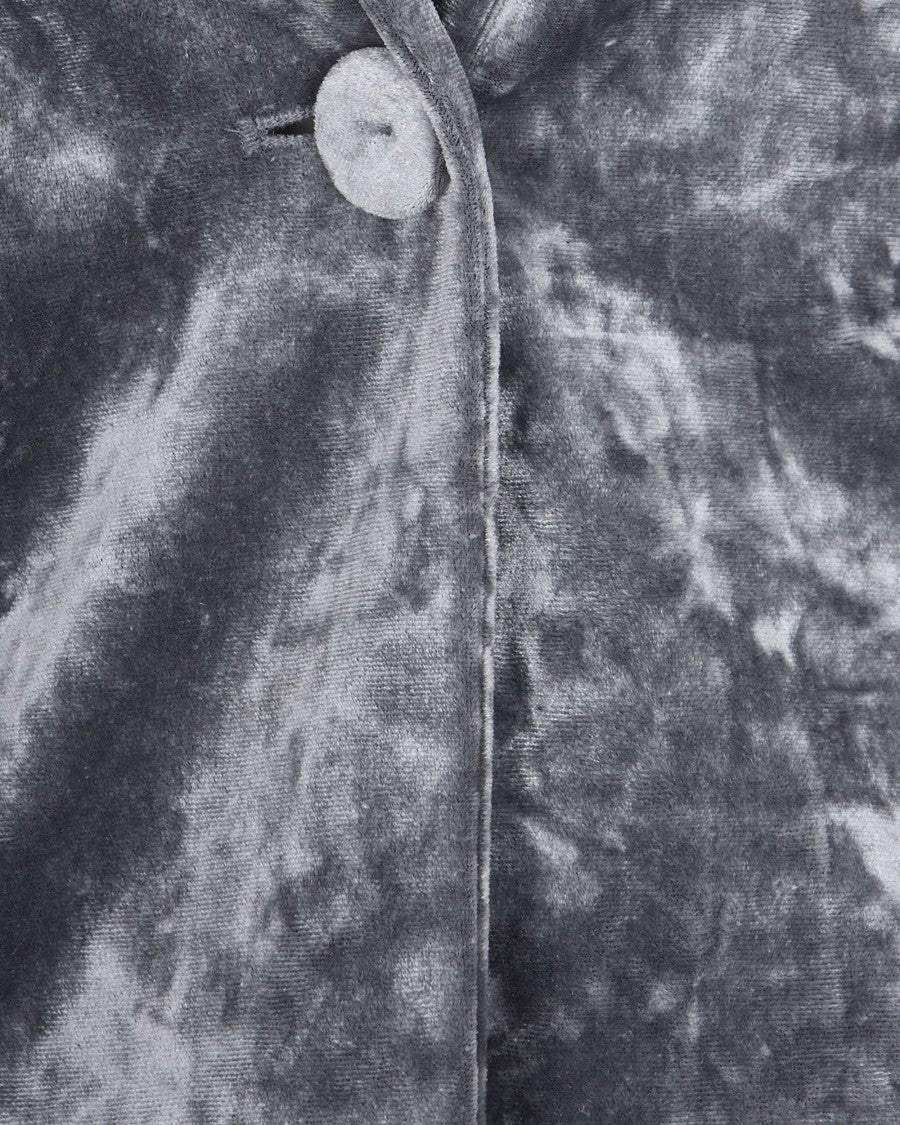 Patrizia Pepe Single-Breasted Blazer In Stretch Crushed Velvet With Rivet Detail