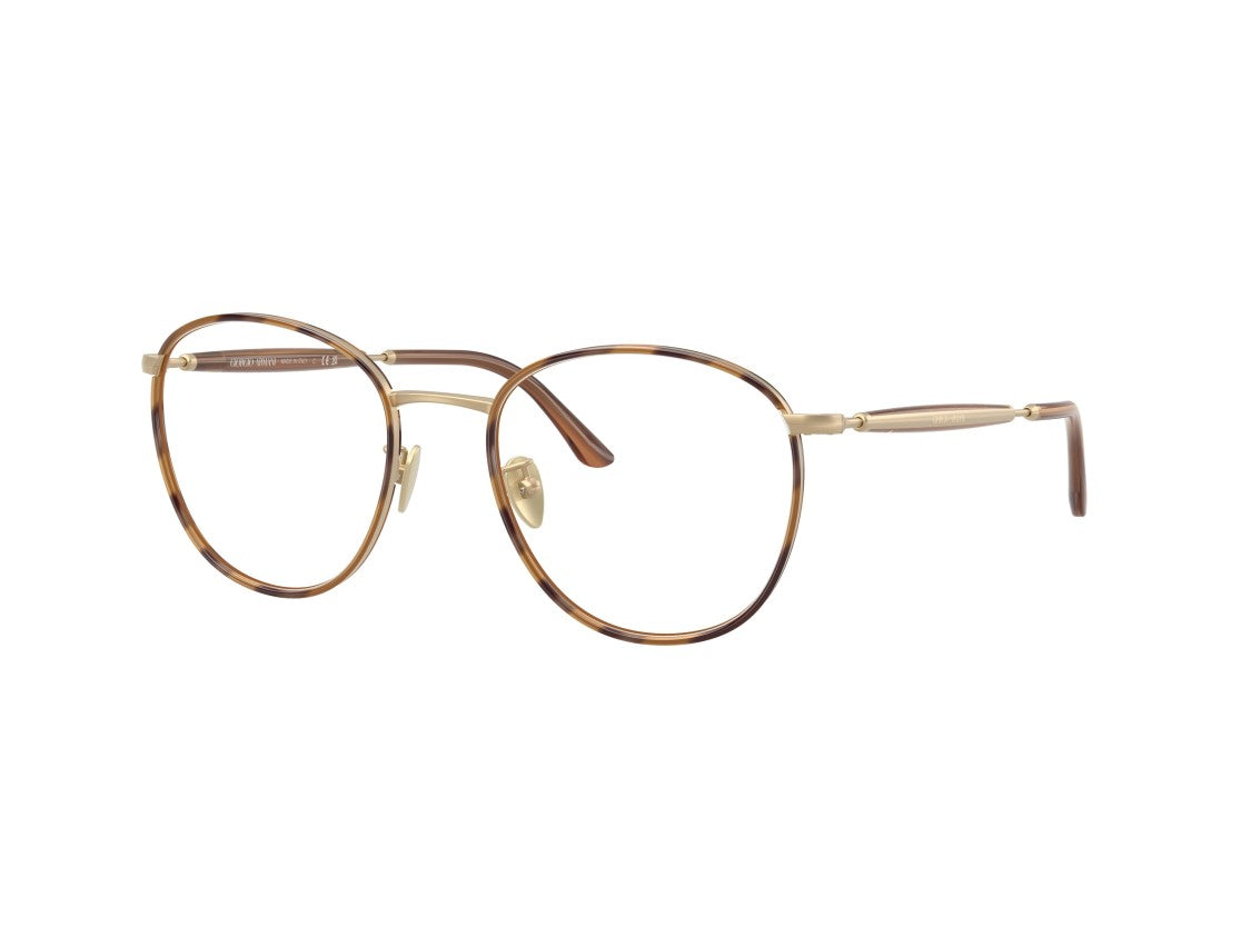 Giorgio Armani Gold 0Ar5161j Tortoiseshell Metal Round Eyeglasses