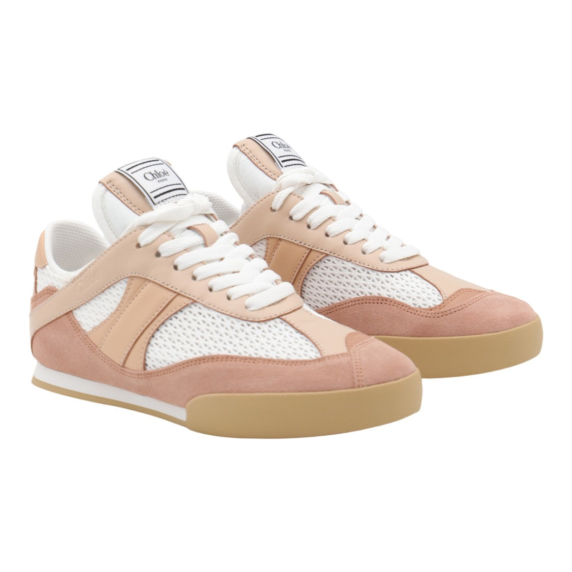 Chloé Luxe Mesh And Suede Sneakers