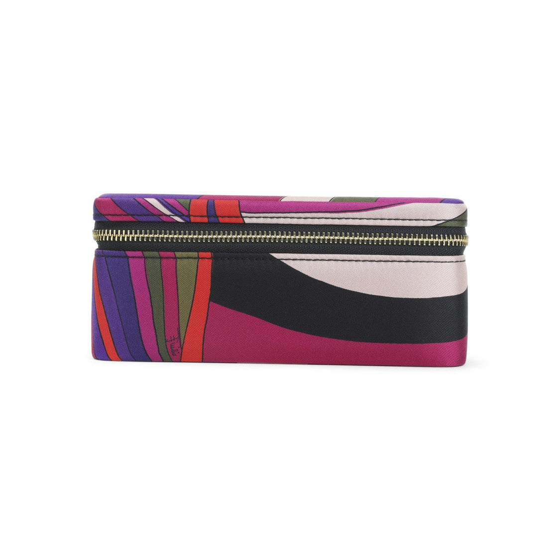 Pucci Rectangular Multicolor Silk And Leather Clutch
