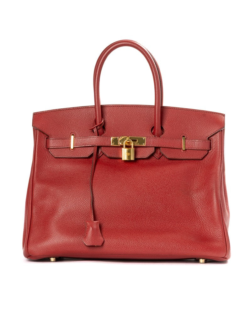 Hermès Sac Birkin 35 Clemence Rouge Piment