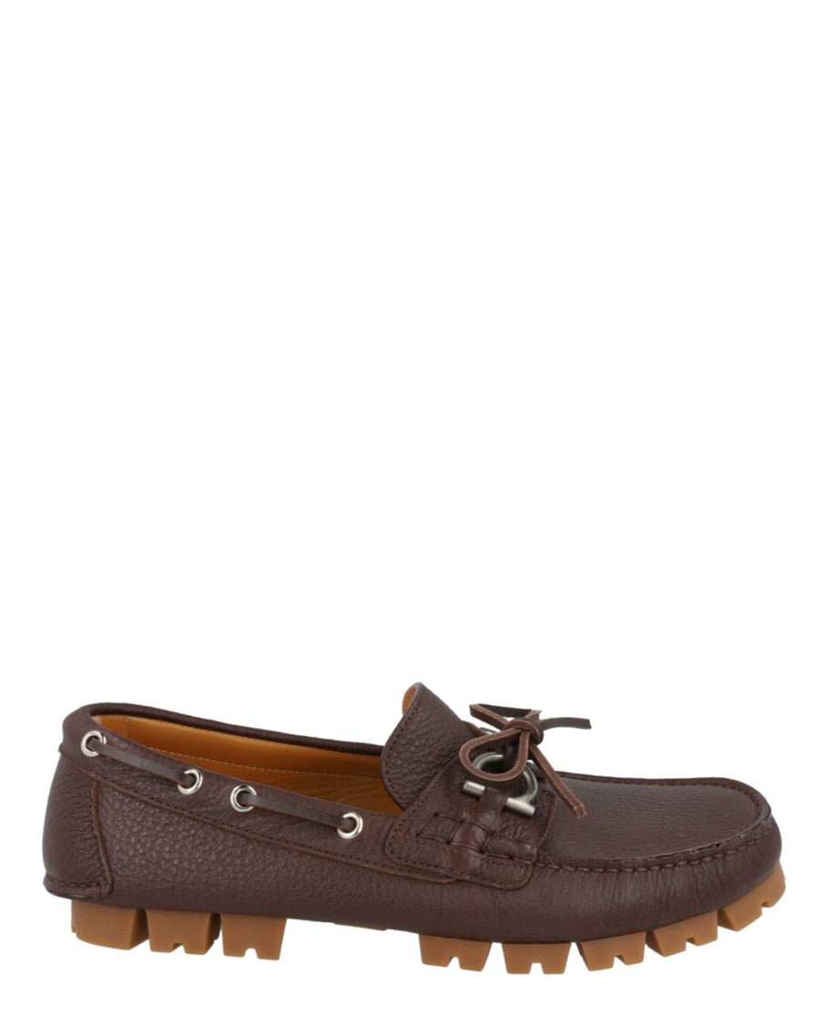 Ferragamo Pebbled Calfskin Leather Loafers