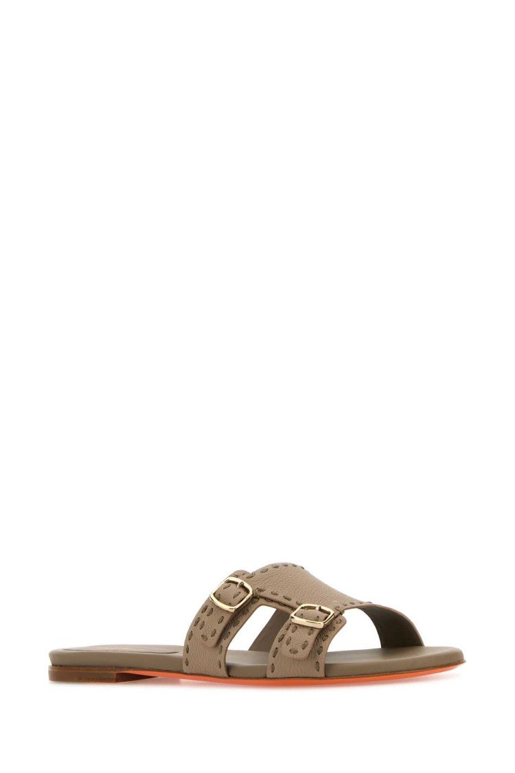 Santoni Cappuccino Leather Didi Slippers