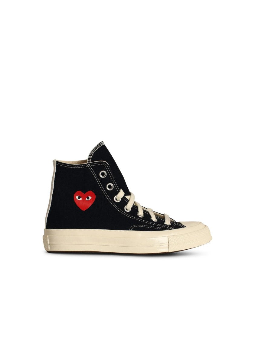 Comme Des Garçons X Converse Red Heart' Black Tela Sneakers