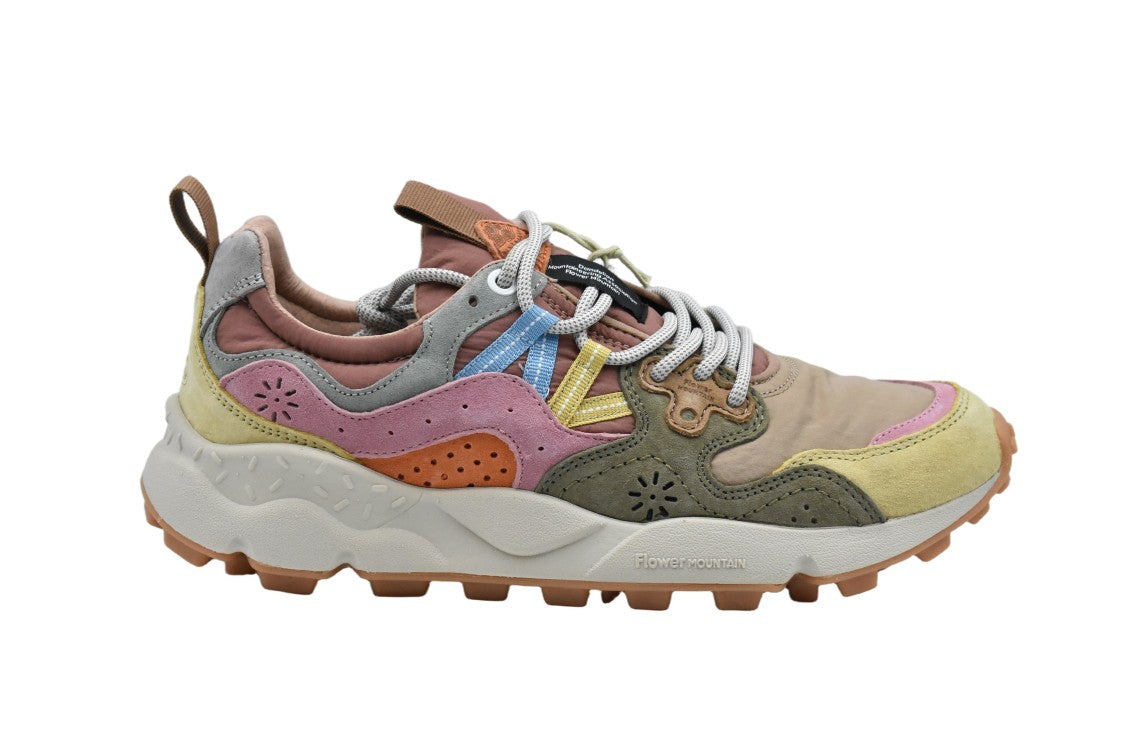 Flower Mountain Military-Pink-Cream Low Shoes