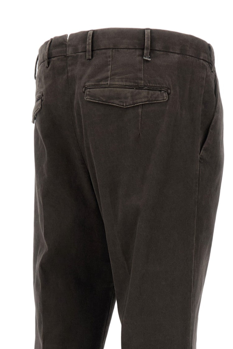Pt01 Cotton Straight-Leg Trousers With Pleated Detailing