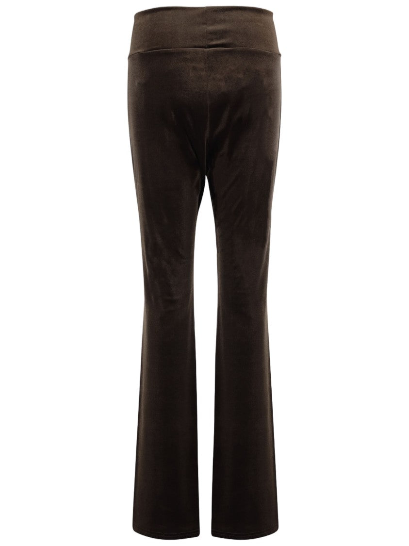 Don't @ Me Brown High-Waisted Slim Fit Stretch Nylon Pants