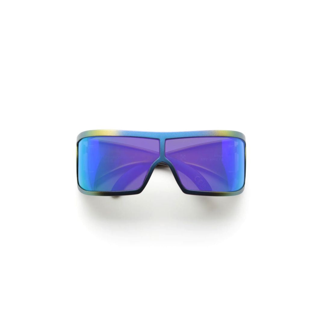 Retrosuperfuture Bones Peridot Oversized Shield Sunglasses