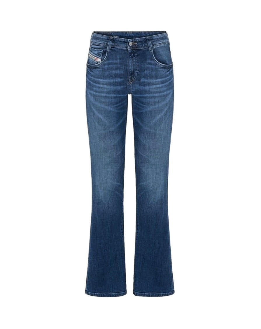 Diesel Classic Mid-Rise Bootcut Jeans With Subtle Distressing