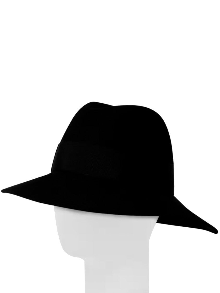 Borsalino Claudette Wide-Brimmed Grosgrain Ribbon Hat