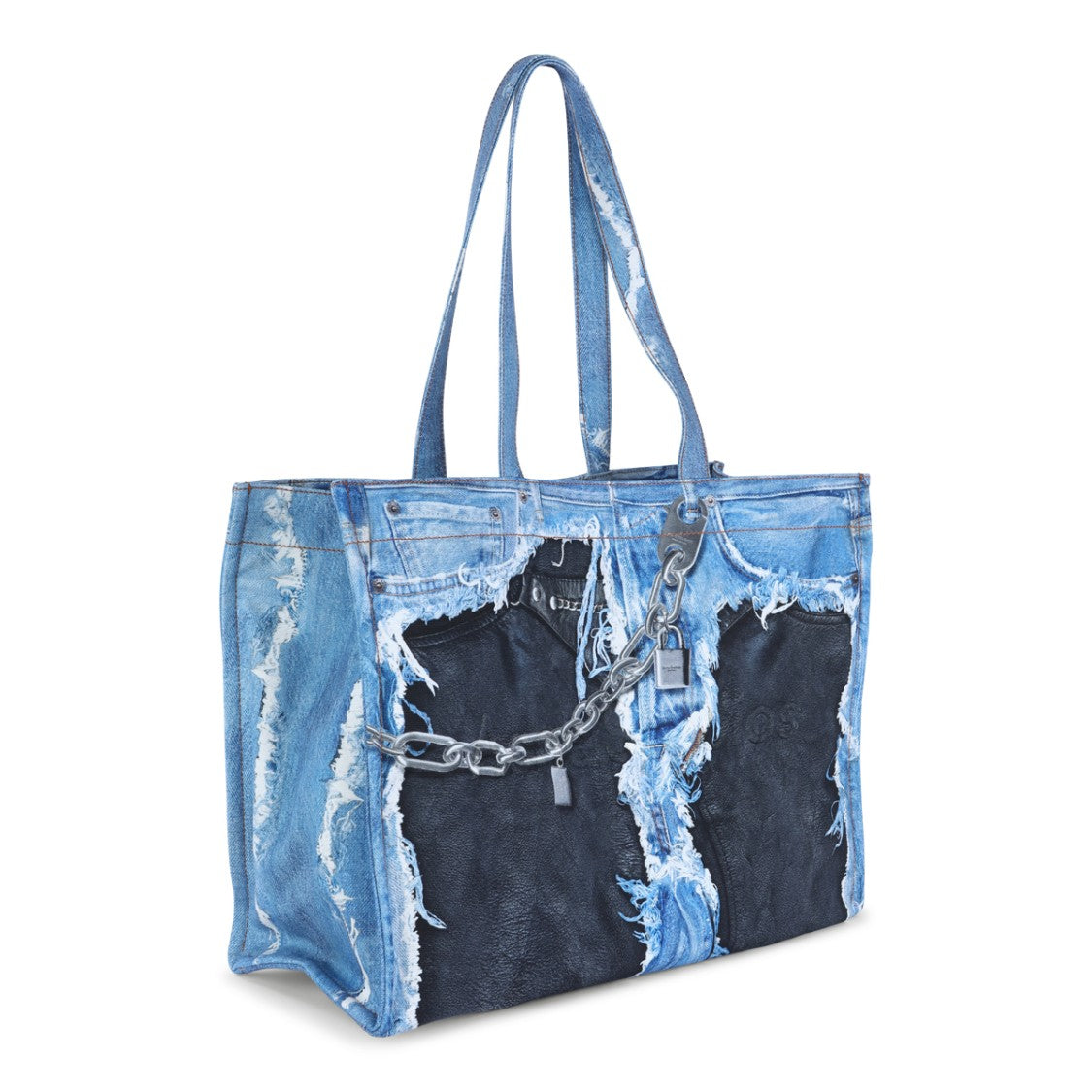 Acne Studios Large Distressed Denim Tote