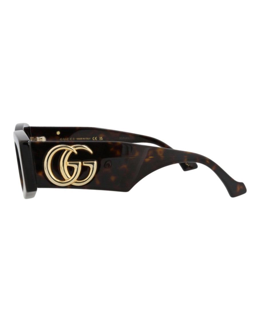 Gucci Square-Frame Recycled Acetate Sunglasses With Gold Logo Detail