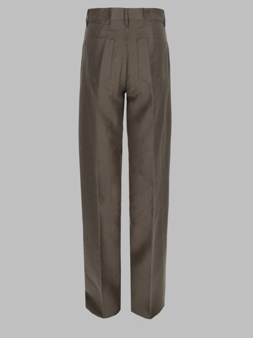 Rick Owens Wide-Leg High Waist Pants With Structured Fit