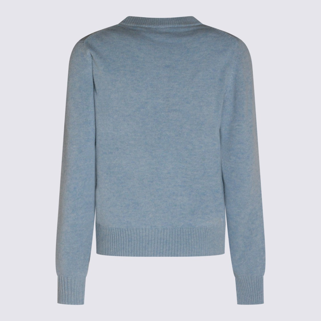 Ganni Light Blue Knit Sweater With Mermaid Graphic Design