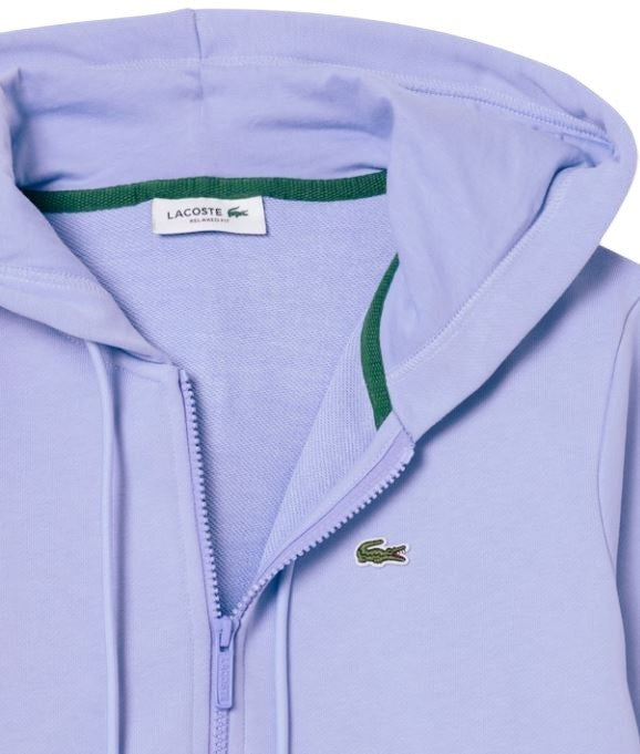 Lacoste Zip-Up Sweatshirt In Soft Organic Cotton Fleece