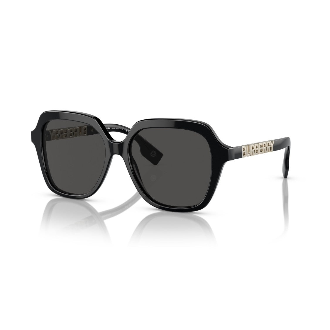 Burberry Oversized Square Frame Sunglasses With Metallic Logo Detail