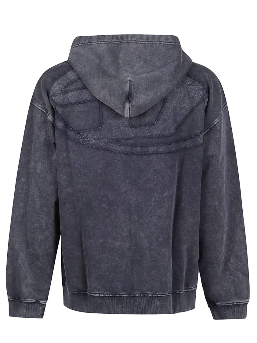 Diesel S-Box Washed Zip-Through Sweatshirt