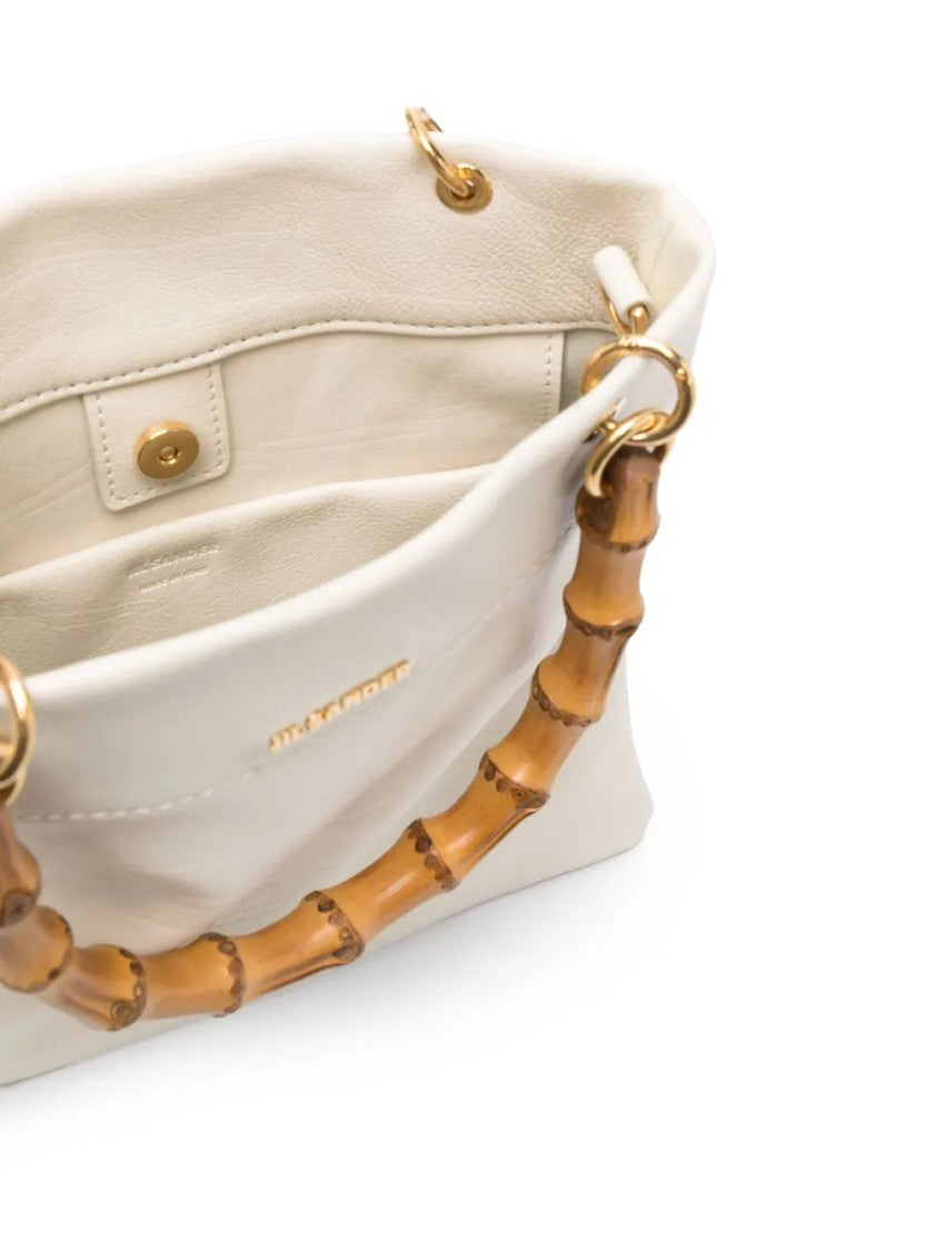Jil Sander Svelte Tote Bag With Bamboo-Style Handles And Gold Accents
