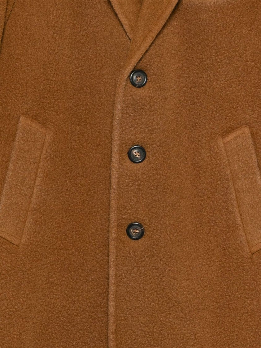 Circolo 1901 Tailored Brown Overcoat With Classic Notch Lapels