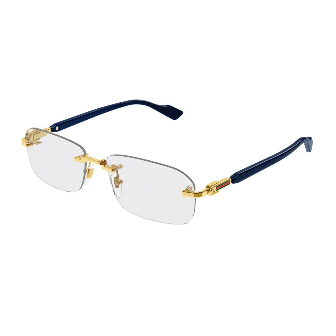 Gucci Gold Rimless Rectangular Eyeglasses